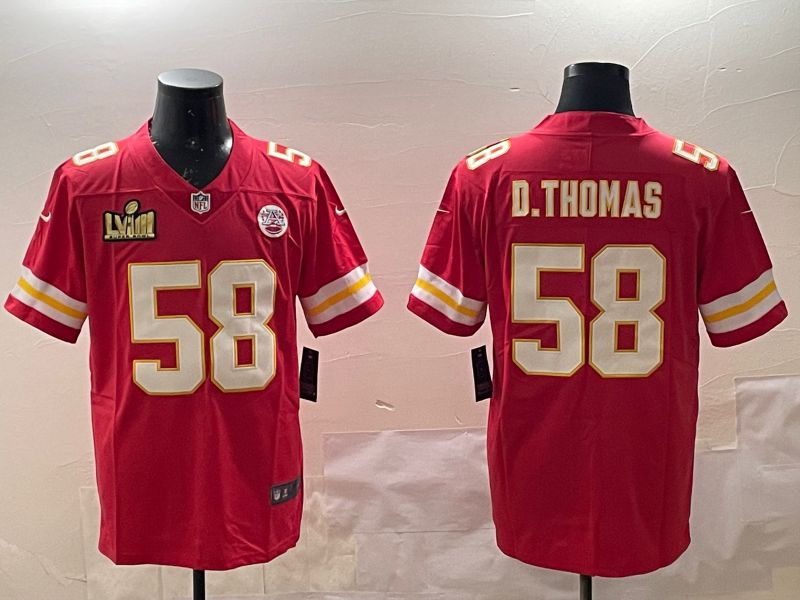 Men Kansas City Chiefs #58 D.Thomas Red Second generations 2025 Nike Limited NFL Jersey style 3